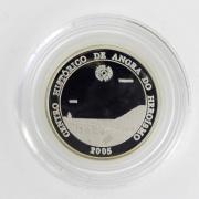 Lote 580 - Euro - Moeda de colecção. 5 Euros Centro Histórico Angra Heroísmo. 2005 prata proof em estojo