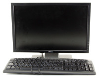 Lote 71 - DELL E LABTEC, MONITOR E TECLADO PARA COMPUTADOR - Conjunto de monitor Dell modelo 1909 Wb com ecran de 48 cm e base com elevação de altura e sistema rotativo e teclado labtec. Nota: monitor liga