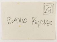 Lote 2 - AUTÓGRAFO ORIGINAL DAVID BYRNE - Autógrafo original de David Byrne, mítico vocalista da banda Talking Heads, com desenho original. Pequenos picos de acidez. Comprimento do autógrafo: 8 cm. Assinatura semelhante em https://cutt.ly/AwTlRMKb