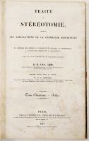 Lote 5 - TRAITÉ DE STÉRÉOTOMIE ESTAMPAS 1857 - 74 pranchas em geral in-folio, das quais algumas desdobráveis num formato ainda maior. Traité de Stéréotomie, Tome Deuxième - Atlas, C.F.A. Leroy, Paris, Mallet-Bachelier, Imprimeur Libraire, 1857. Monumental