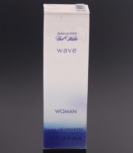 Lote 19 - DAVIDOFF, FRASCO DE PERFUME - Eau de Toilette Woman "Cool Water Wave", Made in France, 30 ml. Nota: sem uso, caixa selada