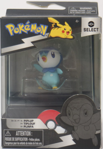 Lote 73 - POKÉMON, FIGURINE - Pokémon Select - Figura Piplup em expositor . Nota: como Novo, em embalagem de origem. Consultar preço indicador em https://cubosluminosos.pt/pokemon-select-figura-piplup-em-expositor