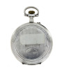 Lote 9 - CHRONOMÉTRE, RELÓGIO DE BOLSO EM PRATA 800 - Caixa em prata com 50 mm de decoração cinzelada. Movimento de corda manual. Mostrador com dupla numeração árabe e romana e quadrante de segundos às 6 horas. Nota: a funcionar. Mostrador com falhas e ca - 4