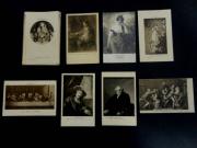 Lote 190 - Lote composto por 42 diferentes postais ilustrados novos a preto e branco e antigos (tamanho pequeno) alusivos a pinturas.