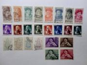 Lote 432 - Lote composto por 4 séries completas de selos usados em muito bom estado de PORTUGAL dos anos de 1945 (Navegadores Portugueses), 1945 (Presidente Carmona), 1950 (Ano Santo) e 1957 (Almeida Garrett). Cotação AFINSA 160€.