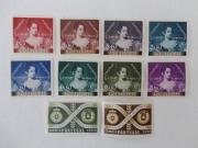 Lote 802 - Lote composto por 2 séries completas diferentes de selos novos (MNH**) de PORTUGAL do ano de 1953 (Cent. Selo Postal em Portugal e Cinq. ACP). Cotação AFINSA 220€.