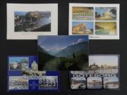 Lote 810 - Lote composto por 50 diferentes postais ilustrados usados/circulados(com selos de vários países) alusivos a Paisagens e Monumentos.
