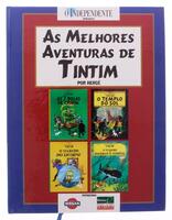 Lote 106 - AS MELHORES AVENTURAS DE TINTIM - Por Hergé, com os seguines títulos: "As 7 Bolas de Cristal", "O Templo do Sol", "O Segredo do Licorne" e "O Tesouro de Rackham o Terrível". Editora: O Independente. Conjunto de fascículos encadernados. Dim: 30,