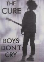 Lote 391 - THE CURE, POSTER - Poster em lona microperfurada do grupo musical inglês, The Cure "Boy´s Don´t Cry" com silhueta do seu líder Robert Smith com sua guitarra. Dim: 70x50 cm. Nota: impressão monocromática