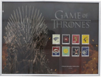 Lote 392 - GAME OF THRONES, PRODUTO FILATÉLICO - Folha de Coleccionador de 1º Dia dos CTT, Edição Especial n.º 2298, contendo 8 selos. Dim: 29x39 cm. Nota: artigo de coleccionador