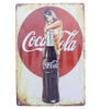 Lote 393 - PLACAS PUBLICITÁRIAS - Conjunto de 2 placas em metal de formato rectangular, decoração policromada e relevada, "Coca Cola - Enjoy that refreshing new feeling" e "Coca-Cola pin-up" com dim: 20x30 cm. Nota: novas, embaladas em protecção, de colec - 3