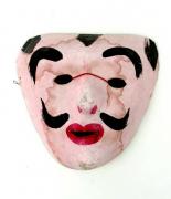 Lote 997 - Mascara em cartão dos naos 60, pintada a mão, falhas e defeitos ( 19 x 19 cm )