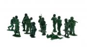 Lote 1104 - Conjunto de 14 Miniaturas de soldados da 2ª guerra mundial, mateira plástica, monocromos ( 5,5 cm ) Pequenos defeitos