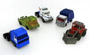 Lote 1188 - Cinco Miniaturas da MATCHBOX em metal e plástico, Toe Joe, Dave Space Cab, Tractor, Camião do lixo e Mack Ch600, sinais de uso, pequenas faltas . ( 8 cm a maior )