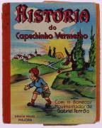 Lote 1282 - Historia do Capuchinho Vermelho, com 11 bonecos movimentos de Gabriel Ferrão, da editora infantil MAJORA, completo com sinais de uso ( 19 x 14,5 cm )