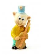 Lote 1367 - Porco em borracha colorido, personagem da Walt Disney, sinais de uso ( 23 cm )