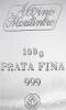 Lote 5 - BARRA DE PRATA - Barra de Prata Fina 999,9 com 100 g. de prata pura, produzida e cunhada por Albino Moutinho Lda, acompanhada de certificado de autenticidade emitido por Albino Moutinho Lda. - 5