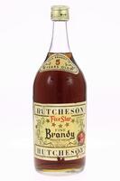 Lote 381 - BRANDY HUTCHESON - Garrafa de Fine Brandy, 5 Star, 5 Years Old, engarrafado em 1974, Hutcheson, (950ml - 40%vol.)