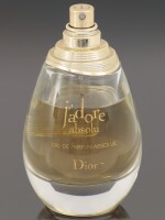 Lote 16 - DIOR, FRASCO DE PERFUME, TESTER - Eau de Parfum Absolue "J`Adore Absolu", Made in France, 75 ml. Nota: usado, sem tampa, sem caixa