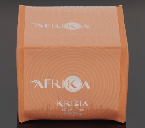 Lote 25 - KRIZIA, FRASCO DE PERFUME - Eau de Toilette "My Afrika", Made in Italy, 75 ml. Nota: sem uso, caixa selada