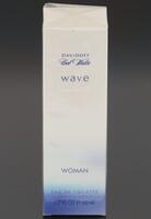 Lote 140 - DAVIDOFF, FRASCO DE PERFUME - Eau de Toilette Woman "Cool Water Wave", Made in France, 50 ml. Nota: sem uso, caixa selada