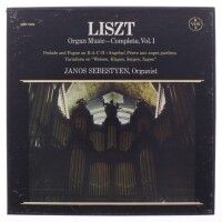 Lote 17 - LISZT, "ORGAN MUSIC - COMPLETE VOL.1l"- Álbum triplo em caixa, LP´s de 33 rpm. Caixa em bom estado, com aguns sinais de armazenamento e discos sem sinais de uso. Fabricados e editados nos USA. Inclui encarte de origem