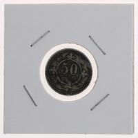 Lote 16 - PORTUGAL, MOEDA DE 50 REIS EM CUPRONÍQUEL, ANO 1900 - Moeda da Monarquia Portuguesa de D. Carlos I de 1900. Dim: 18 mm (diâmetro). Nota: sem classificação atribuída pela Oportunity Leilões, cabe ao licitante atribuir a classificação e a valoriza