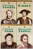 Lote 37 - GRANDES PROTAGONISTAS DA HISTÓRIA DE PORTUGAL: VASCO DA GAMA; LUÍS VAZ DE CAMÕES; PEDRO ÁLVARES CABRAL; D. JOÃO II. 4 OBRAS - Rui Tavares; Manuel Margarido; , Lisboa, Planeta DeAgostini, 2005. 4 obras. Ilustrações intercaladas no texto. Encadern