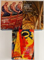 Lote 87 - HISTÓRIA DA ARTE PORTUGUESA. 3 VOLS - Direcção de Paulo Pereira, Lisboa, Temas & Debates, 1995. 3 volumes, obra completa, amplamente documentada e ilustrada. Obra de referência da História de Arte portuguesa. Encadernações editoriais cartonadas 