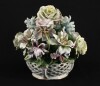 Lote 3 - CAPODIMONTE, ARRANJO FLORAL/CENTRO DE MESA - Cesta com flores em porcelana, decoração policromada em relevo, marcada na base. Dim: 30x30 cm(aprox). Nota: sinais de uso, pequenas falhas - 2