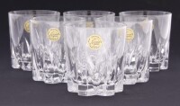 Lote 30 - CRISTAL D`ARQUES, COPOS DE WHISKY - Conjunto de 6 copos modelo Cheverny, Made in France, capacidade 28 cl, com selos de garantia. Dim: 9 cm. Nota: sem uso, em caixa de origem