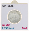 Lote 32 - PORTUGAL, MOEDA 5 ESCUDOS EM PRATA 650, ANO 1946 - Moeda da República Portuguesa de 1946. Peso indicativo: 7 g. Dim: 25 mm (diâmetro). Moeda com um valor em Bela de € 45 no Anuário de Numismática 2020/2021. Nota: sem classificação atribuída pela - 3