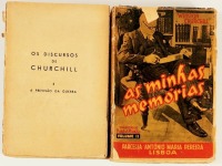 Lote 19 - OS DISCURSOS DE CHURCHILL. I. A PREVISÃO DA GUERRA; AS MINHAS MEMÓRIAS. II. 2 VOLS - Winston Churchill; compilados por seu filho, Capitão Randolph Churchill; tradução de Manuel Rodrigues; tradução de Carlos Ferrão, Lisboa, Parceria António Maria