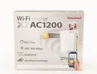 Lote 187 - SITECOM, WI-FI ROUTER X7 AC1200 - Wi-Fi Router X7 A1200, para Windows /Apple / Android, 802.11ac-3x faster than N, diversas funcionalidades, com carregador, instruções e cd de intalação. Dim: 18x11x3 cm. Nota: sinais de uso, em caixa de origem