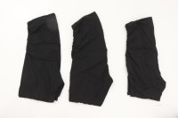 Lote 62 - LEGGINGS/CALÇAS DE GRÁVIDA - Conjunto de 3 pares de calças em tecido preto com elastano, cós subido. Tamanho L. Nota: sem uso