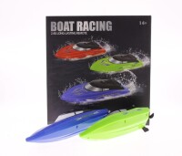 Lote 217 - BOAT RACING - Conjunto de 2 barcos telecomandados, modelo RH701, 2.4G Long-Lasting Remote, fabricante Runhu Toys Factory, cor azul e verde com 2 comandos, manual de instruções, baterias e cabos de ligação, para 14+ anos. Dim: 20 cm (barcos). No