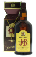 Lote 122 - WHISKY J&B 15 ANOS - Garrafa de Whisky, J&B, Aged 15 Years, Reserve, Finest Old Scotch, Justerini & Brooks, Escócia, (700ml - 40%vol.). Nota: em caixa de cartão original.