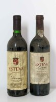 Lote 123 - ESTEVA, TINTO 1986 e 1994 - Duas Garrafas Esteva Tinto A. A. Ferreira 1986 e Esteva, Douro-DOC, Casa Ferreirinha 1994 (12,5%vol. - 75cl). Sinais de armazenamento. Conforme ver fotos ilustrativas. Nota: garrafa com pvp de € 29,90, consultar em h