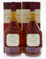 Lote 430 - MOSCATEL REAL COMPANHIA VELHA - 2 garrafas de Moscatel do Douro DOC, Real Companhia Velha, (750ml – 17%vol). Nota: em caixas de cartão originais. Moscatel proveniente da casta moscatel galego da quinta do casal da granja no planalto de Alijó. T