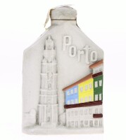 Lote 37 - VINHO LICOROSO - Garrafa cerâmica de Vinho Licoroso, Sandra Artesanato, Amarela, Porto de Mós, (750ml - 18%vol.)