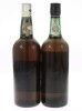 Lote 88 - GARRAFAS DE VINHO DO PORTO - 2 garrafas de Vinho do Porto sendo 1 garrafa de Sandeman 3 Cruzes Tawny, (750ml) e 1 garrafa de Messias Lacrima Chisti, Branco Muito Doce, (750ml). Nota: apresentadas em caixa de madeira com aplicações em metal - 3