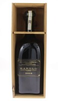 Lote 90 - BAROLO 2008 DOUBLE MAGNUM - Garrafa Double Magnum de Vinho Tinto Italiano, Barolo, Denominazione di Origine Controllata e Garantita, 2008, Luigi Arnulfo, Itália, (3000ml - 14,5%vol.9. Nota: em caixa de madeira