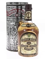 Lote 157 - WHISKY CHIVAS REGAL 12 ANOS - Garrafa de Whisky, 12 Years Old, Blended Scotch Whisky, Chivas Brothers, Escócia, (700ml - 40%vol). Nota: em caixa/tubo de metal original