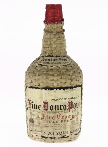 Lote 159 - PORTO C DA SILVA 1944 - Garrafa empalhada de Vinho do Porto, Fine Douro Port, Five Crown 1944, C. da Silva Vinhos, (750ml aprox.)