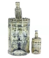 Lote 184 - ANIZ CAZALLA - Garrafa cerâmica de Aniz, Torre Oro, Cazalla, Jose Calvo, (750ml aprox.). Nota: acompanhada de garrafa miniatura