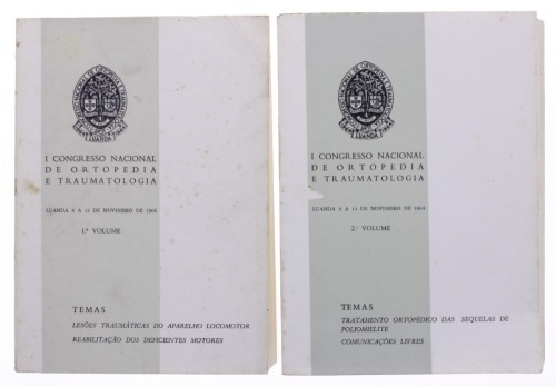 Lote 21 - CONGRESSO NACIONAL DE ORTOPEDIA E TRAUMATOLOGIA, LIVRO - 2º Volume, Luanda 8 a 14 de Novembro de 1964. Dim: 24,5x17,5 cm. Nota: sinais de manuseamento