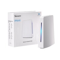 Lote 72 - O SONOFF iHost Smart Home Gateway (Modelo: Albridge) foi projetado para atuar como um hub central para sua casa inteligente, oferecendo suporte para conexões Zigbee 3.0 e Wi-Fi. Com um CPU RV1126 DDR4 4G, ele possui um SoC Zigbee EFR32MG21 da Si