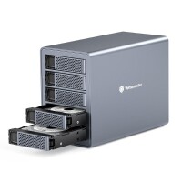 Lote 97 - Yottamaster 5 Gabinetes de HDD externo tipo C de 10 Gbps, Suporte 5 x 16 TB, USB C Daisy Chaining com 2 outros dispositivos USB para uma capacidade de até 240 TB.