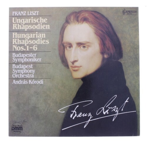 Lote 15 - FRANZ LISZT - "HUNGARIAN RAPSODIES " - Disco de vinil, LP de 33 rpm, de 1986, editora Capricio, capa em bom estado com alguns sinais de armazenamento e disco sem sinais de uso. Editado na Alemanha