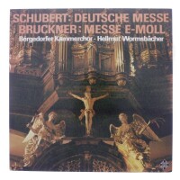 Lote 42 - SCHUBERT / BRUCKNER - "DUETSCHE MESSE / MESSE E-MOL" - Disco de vinil, LP de 33 rpm, de 1973, editora Telefunken. Capa com sinais de armazenamento